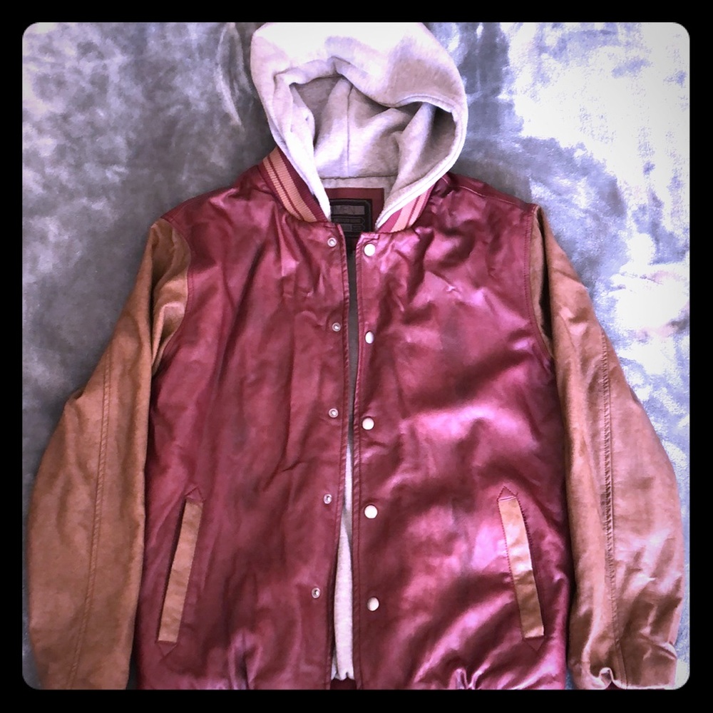 Forever 21 Men’s Leather Sweater Jacket